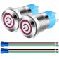 2pi�ces 12mm Acier Inoxydable Verrouillage Bouton Poussoir Interrupteur