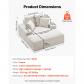 Uimoso Chaise Longue Int�rieure Beige 1380 Mm Convertible En Canap� Lit