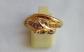 bague panth�re plaqu� or yeux �meraude et strass sur la t�te T 56