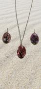 Lot 3 Pendentifs Verre Arbre de Vie Floral Collier Cha�ne 46cm PORT GRATUIT