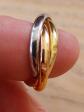 BAGUE FACON CARTIER TRINITY EN ARGENT ET VERMEIL OR SUR ARGENT TAILLE 56 5,6 Grs