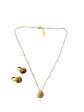 Parure collier et boucles d'oreilles dor�s, motif floral color�   �l�gant et or
