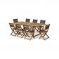 Ensemble repas de jardin   Table extensible   8 chaises   Bois d'acacia   8