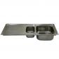 �vier de Cuisine R�versible en Acier Inoxydable Cuve Simple 105 x 18 x 50 cm