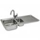 �vier Cuisine R�versible & Robinet Confetti en Inox Cuve Simple 105 x 18 x 50 cm