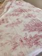 Ancien coupon de tissu  jouy  teinte pass�e deja utilis�e 134 sur 180 cm B7