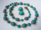 Ancienne parure Collier et Boucles d'oreilles en verre antique necklace