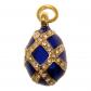 Pendentif Oeuf bleu- Pendentif email bleu et stass faberge style   Bijou russe