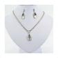 Parure Collier   Boucles M�tal Argent� Nacre et Strass