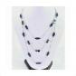 Collier Long 3 Rangs M�tal Argent� & Perles De Verre