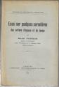 ESSAI sur quelques caract�res des notions d'espace et de temps   Ren� POIRIER