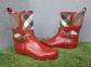 Bottes de pluie Burberry   Rouges et motif Tartan Iconique