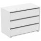 BLOKTY Petite Commode de Rangement 3 Tiroirs Blanc Mat, Fabriqu� en France