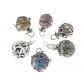 Lot de 6 Pendentifs mixtes en argent antique, diffuseur avec pierres de lave ...