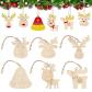 D�coration Sapin de No�l en Bois  24 Pi�ces Ornements avec Corde, Pendentif e...