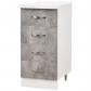 Commode Armoire de Base pour Cuisine avec 4 tiroirs, Armoire modulaire avec S...