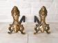 Supports de b�ches de chemin�e anciens en laiton (chenets)