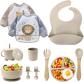 Set Repas B�b� 12 Pi�ces Silicone Assiette Ventouse Bol Cuill�re chaise haute