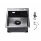 �vier de Cuisine 40 cm � Montage par le Haut en Acier Inox 304, Cuve Simple �...
