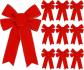 Lot de 10 n uds rouges pour d�coration de sapin de No�l, 22,9 x 33 cm avec bo...