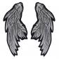 1 paire de patchs brod�s en forme d'ailes thermocollantes pour veste de motards