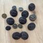 Lot de boutons � tige en m�tal ronds, coloris dor� et bronze, pour artisanat