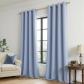 Rideau Occultant Thermique Oeillets Lot de 2 140x225cm Bleu Ciel