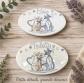 Maison & Chat Lot de 2 logo de porte en c�ramique d�cor chats blanc-bleu-beige