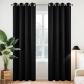 Rideau Occultant 2 Pi�ces L 140 x H 200, Rideau Thermique Isolant Noir Anti C...