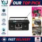 QFX J 220BT Bluetooth Boombox Lecteur Cassette Enregistreur Noir