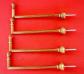 lot de 4 CROCHETS ANCIENS EN LAITON POUR RIDEAUX AMEUBLEMENT DECORATION Lg 150 m