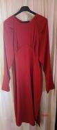 Lola May robe fourreau au genou rouge uni UK 16 manches longues zip et fente