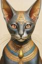 Plaque m�tal animal chat  egypte antique d�coration mural   30 X 20 CM