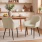 Ensemble de 2 chaises de salle � manger en velours c�tel� avec accoudoirs