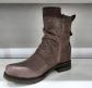 Bottines femme marron synth�tique fermeture �clair bout rond pointure 39