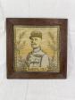 Ancienne Tapisserie Marechal Foch Cadre Bois 61x61 cm Portrait Militaria 14 18