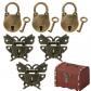 mini cadenas vintage pour bo�te � bijoux en bois, armoire avec vis et cl�s
