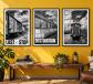Lot 3 affiches A3 noir et blanc d�co vintage salon chambre bureau photo moderne