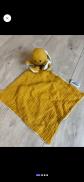 Ostalapi les minis doudou b�b� plat poulpe jaune blanc en tissu