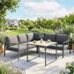 Salon Jardin 3 Pi�ces 5 Personnes Canap�s Coussins Table Gris Allibert