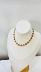 Collier dor� fleurs multicolores serties de strass