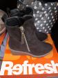 Refresh Bottines femme noires microfibre compens�es zip bout rond EU 38