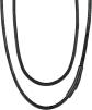 Collier Cordon Cuir Noir 3MM Homme 50CM Fermoir Acier Inoxydable Fossil