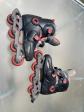 DECATHLON Rollers en ligne loisir noir-rouge pointures 34 35 36