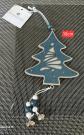 Atmosphera d�coration suspendue sapin de No�l bleu argent� blanc 10 cm