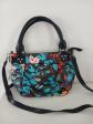 Sac � main bandouli�re Desigual noir floral multicolore, faux cuir, 29x26cm