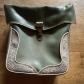 Sacoche v�lo ancienne vert similicuir vintage fermeture attache