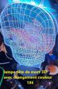 Lampe Led RVB Cr�ne effet 3D d�coration cadeau multicolore
