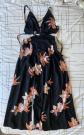 Robe femme fluide dos nu noire motifs fleuris Taille XS (32)