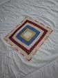 Jet� de canap� crochet patchwork g�om�trique carr� vintage multicolore fait main